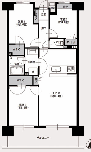 藤和ハイタウン練馬の間取り
