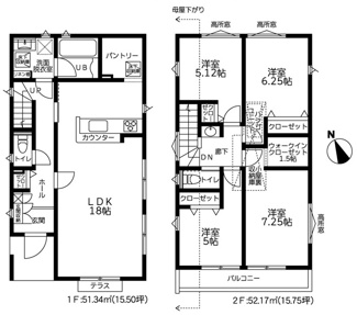 【間取り】 | 茅ヶ崎市甘沼  1号棟 4期 | 4LDK+屋根裏収納　都市ガス　網戸標準仕様　シャッター5箇所付　玄関ドアFamiLock　浴室乾燥機+窓・浴室TV　食洗器・浄水器　セカンド洗面　室内物干し　パントリー　WIC　LDK18帖