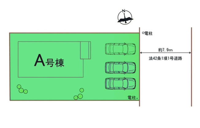 【区画図】 | ハートフルタウン前橋市朝日が丘町8番ー① | カースペースは並列3台駐車可能！