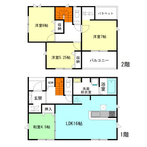 【間取り】 | グラファーレ高崎市上並榎町ー② | 玄関には嬉しいシューズインクローク完備！
水回りを最短距離で結んだラクラク家事同線！