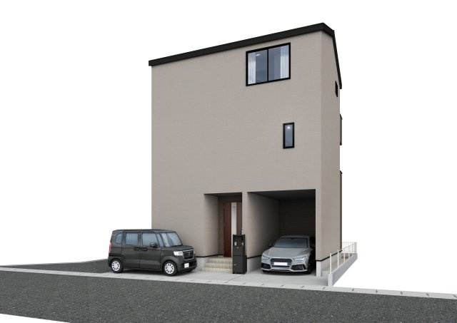 【外観パース】 | リナージュ前橋市天川原町1丁目01期ー① | （完成予想図）城南小学校まで徒歩4分！
前橋駅まで1.3Kｍと駅の利用便利！
