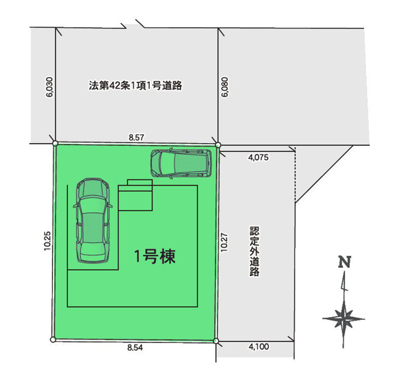 【区画図】 | リナージュ前橋市天川原町1丁目01期ー① | ビルドインガレージ付き3階建て住宅！