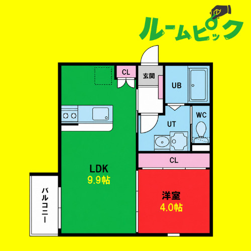 フローネル六番町　名古屋市賃貸　仲介手数料無料の間取り