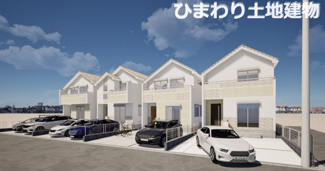 【外観】 | 茅ヶ崎市甘沼  2号棟 4期 | 全4棟イメージパース（完成時に現況と異なる場合は現況優先となります）