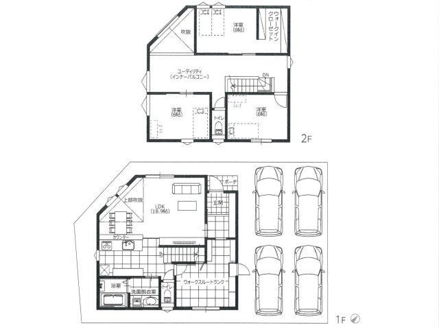 [価格改定]東区馬木6丁目 No.4の間取り|3340万円、3SLDK、土地面積139.60m2、建物面積114.99m2、車4台駐車可能