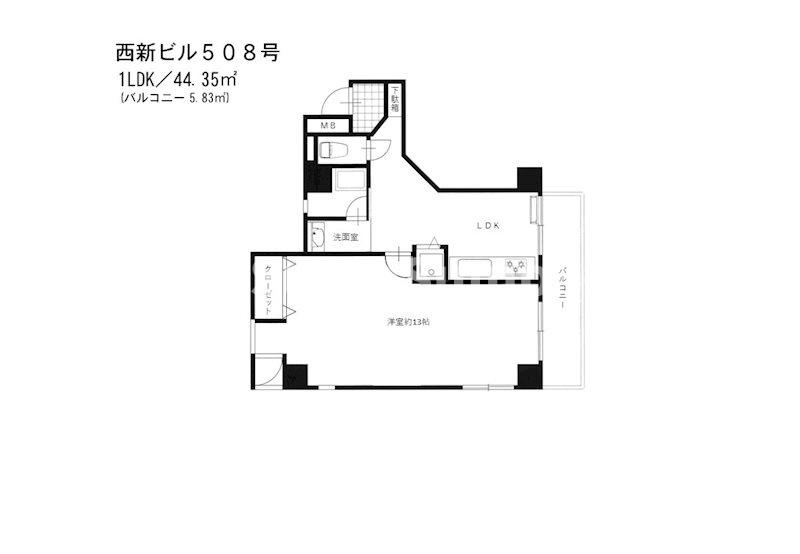 てんぐ屋西新ビルの間取り