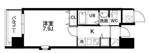 クラウンハイム北心斎橋フラワーコートの間取り