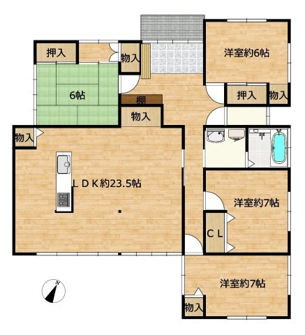 都城市庄内町の中古一戸建の間取り