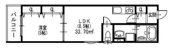 クリエオーレ福町Ⅱの間取り