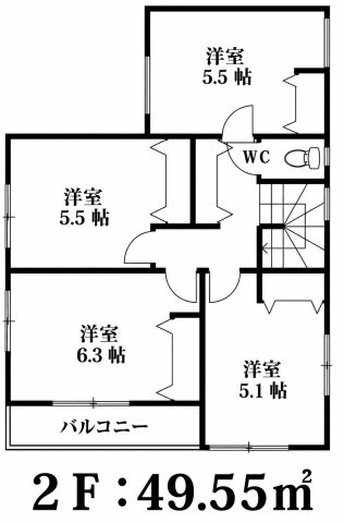 川越市藤間第13期の間取り|2F