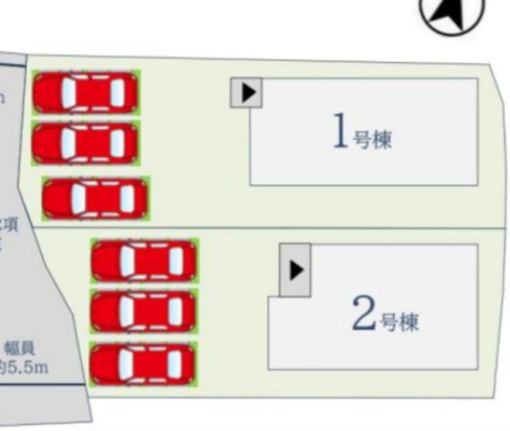 佐賀市本庄町大字本庄9期2区画 1号棟の区画図