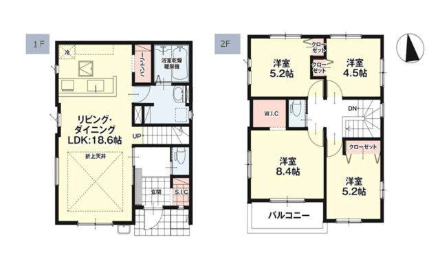 福岡市東区八田3丁目第12-2棟（1号棟）の間取り