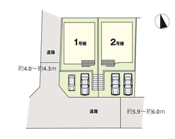 福岡市東区八田3丁目第12-2棟（2号棟）の区画図|配置図（2号棟）