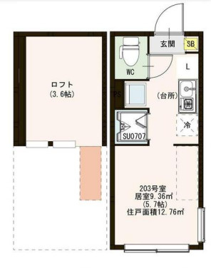 練馬区中村３丁目のアパートの間取り