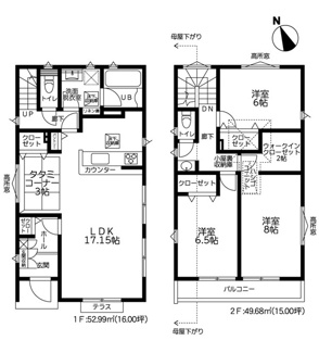 【間取り】 | 茅ヶ崎市甘沼  3号棟 4期 | 3LDK+屋根裏収納　都市ガス　網戸標準仕様　シャッター5箇所付　玄関ドアFamiLock　浴室乾燥機+窓・浴室TV　食洗器・浄水器　セカンド洗面　室内物干し　WIC　LDK20帖（タタミコーナー含）