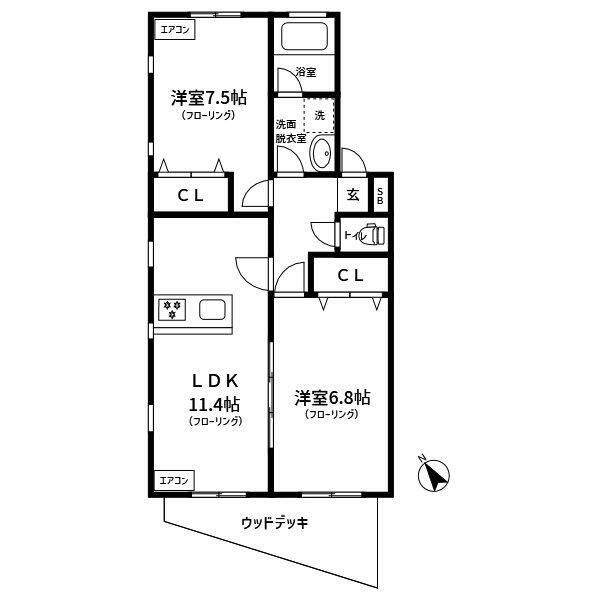 シャトレふれあいの丘の間取り
