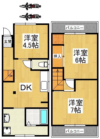 【間取り】 | 大野芝戸建