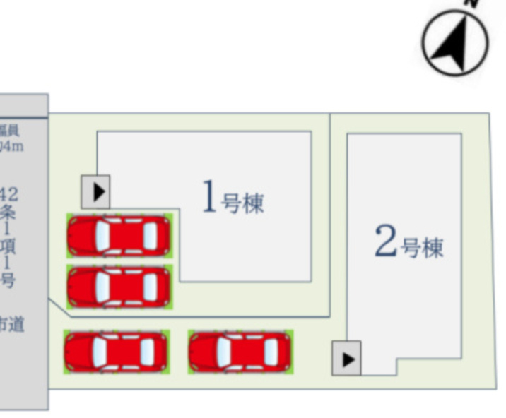 佐賀市八丁畷町1期2区画 2号棟の区画図