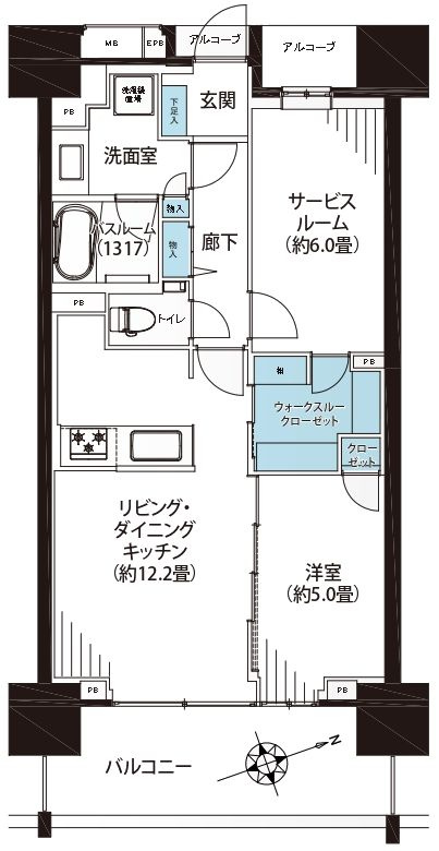 イニシア上野根岸の間取り|9階部分・南東向きにつきまして日当たり・通風・眺望良好。新規リノベーション施工が完了いたしましたのでいつでも内覧が可能です。