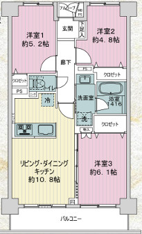 ライオンズヴィアーレ調布の間取り