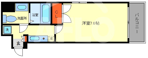 アワーズグランデ西本町の間取り|アワーズグランデ西本町　開放感のある間取り