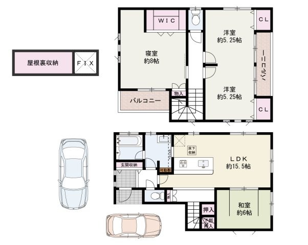 泉北郡忠岡町忠岡北1丁目　中古戸建の間取り