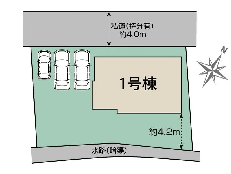 [新築住宅] 鴻巣市松原4丁目 全1棟の区画図