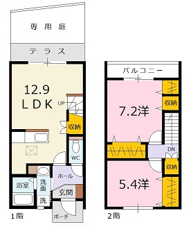 クラージュ可部南の間取り