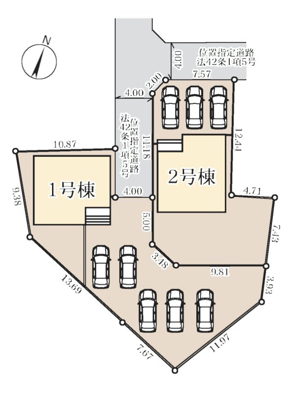 [新築住宅] 東松山市石橋 全2棟の区画図