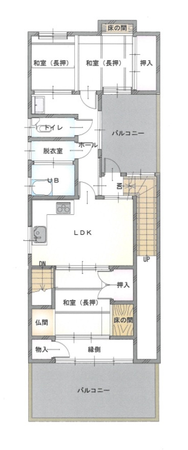 ■□米子市東町貸一戸建□■の間取り|3Fの間取り図となります。
主に居住スペースとして利用できます。2LDKになります。