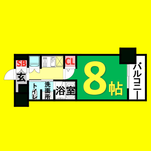 レジディア高岳　名古屋市賃貸　仲介手数料無料の間取り