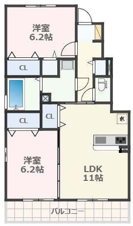 アムール城南　B棟の間取り