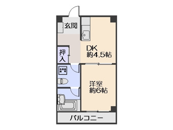 単身の方向けの1DKタイプのお部屋です！