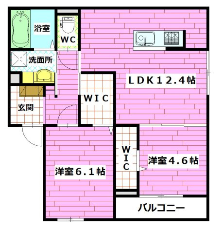 グローリアK　Ⅱ棟の間取り