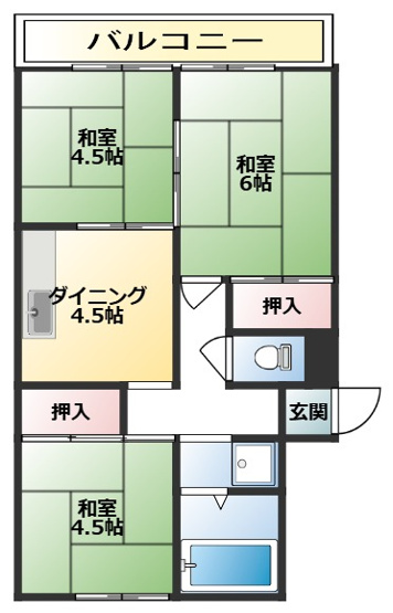 【間取り】 | ホワイトプレジール | 家族で入居可能です★