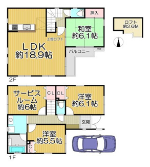 【間取り】 | 尼崎市稲葉荘４丁目中古戸建　リフォーム済 | ３SLDKの間取りでファミリー様におすすめです♪リフォーム済みの素敵な戸建住宅です！