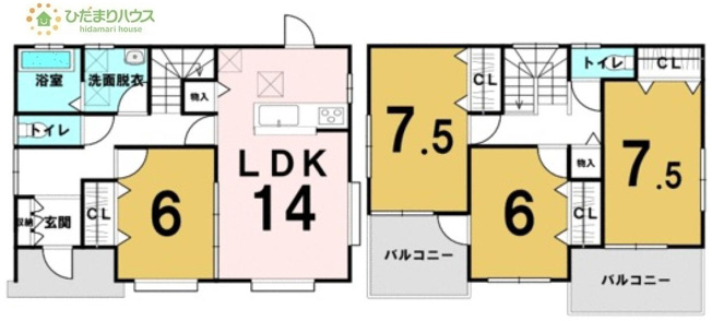 【間取り】 | 結城市大字結城　中古戸建 | 一人部屋が実現できる４LDK間取りです。将来お子様の一人部屋をお考えの方にオススメな物件です。