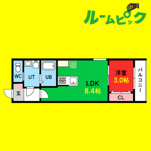 Delica本笠寺(デリカモトカサデラ)　名古屋市賃貸　仲介手数料無料の間取り