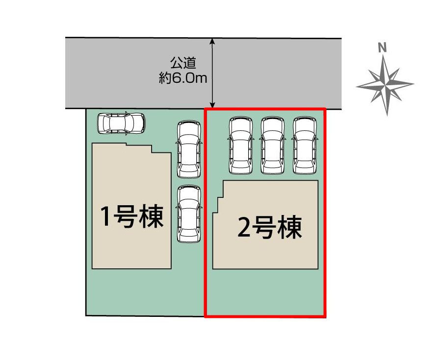 郡山市安積町笹川字中ノ渡戸　　　　2号棟　　　安積第3小学校、安積第2中学区の区画図