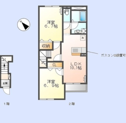 グリーンパレスBの間取り