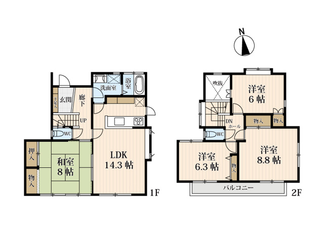 【間取り】 | 富士見市渡戸1丁目　中古一戸建住宅　(ふじみ野店) | 約41.7坪のゆとりある敷地、建物も約30.5坪の広さです！