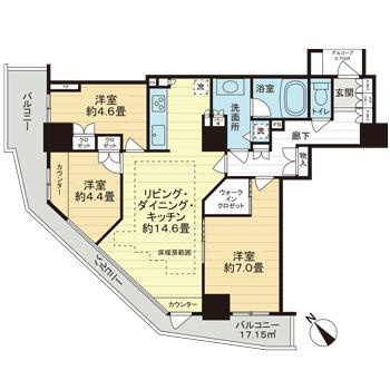 セントラルレジデンス新宿シティタワーの間取り