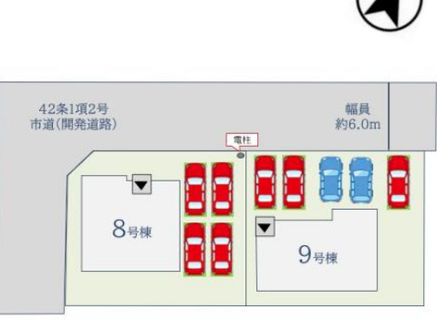 小城市三日月町三ヶ島1期2区画 8号棟の区画図