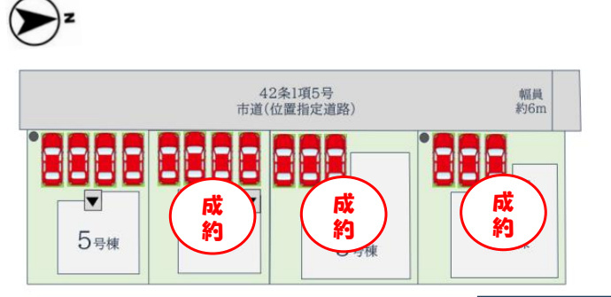 小城市三日月町長神田9期4区画 5号棟の区画図