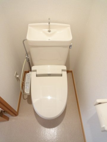 落ち着いた色調のトイレです