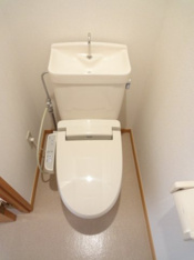 落ち着いた色調のトイレです