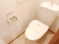 落ち着いた色調のトイレです
