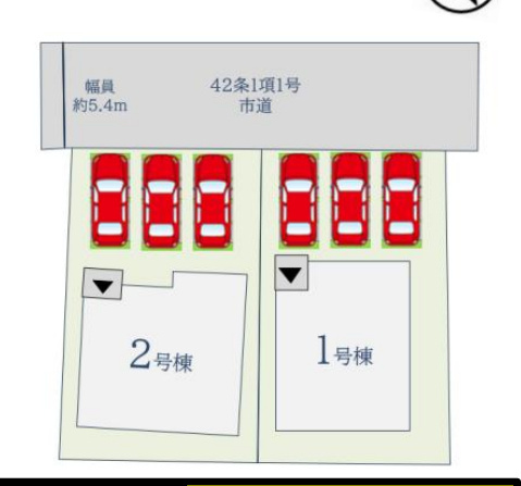 神埼市神埼町田道ケ里4期2区画 2号棟の区画図