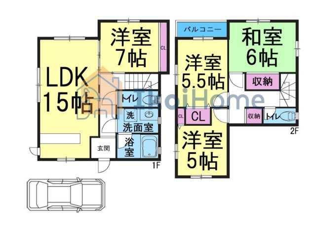 神戸市西区北山台2丁目　中古戸建の間取り