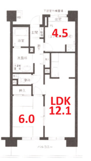 【間取り】 | ハイランド磯子Ⅰ